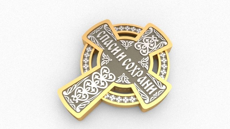 Krest-cross 3D print model gold cross pendant with jesus 3D print model_6