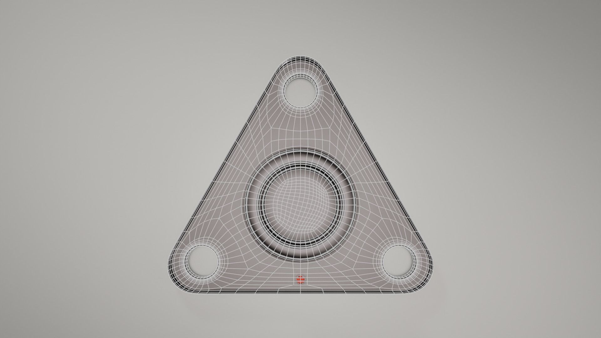   Triangular post retainer 3D model_2