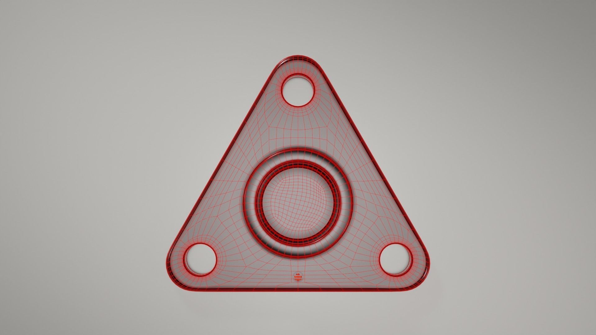  Triangular post retainer 3D model_3