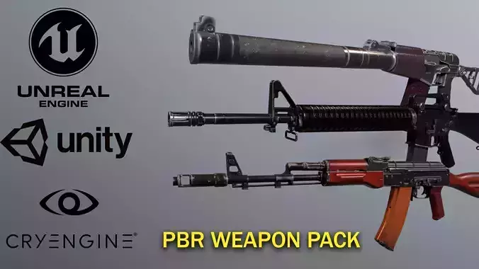Assault Rifles Pack 3D Model Collection