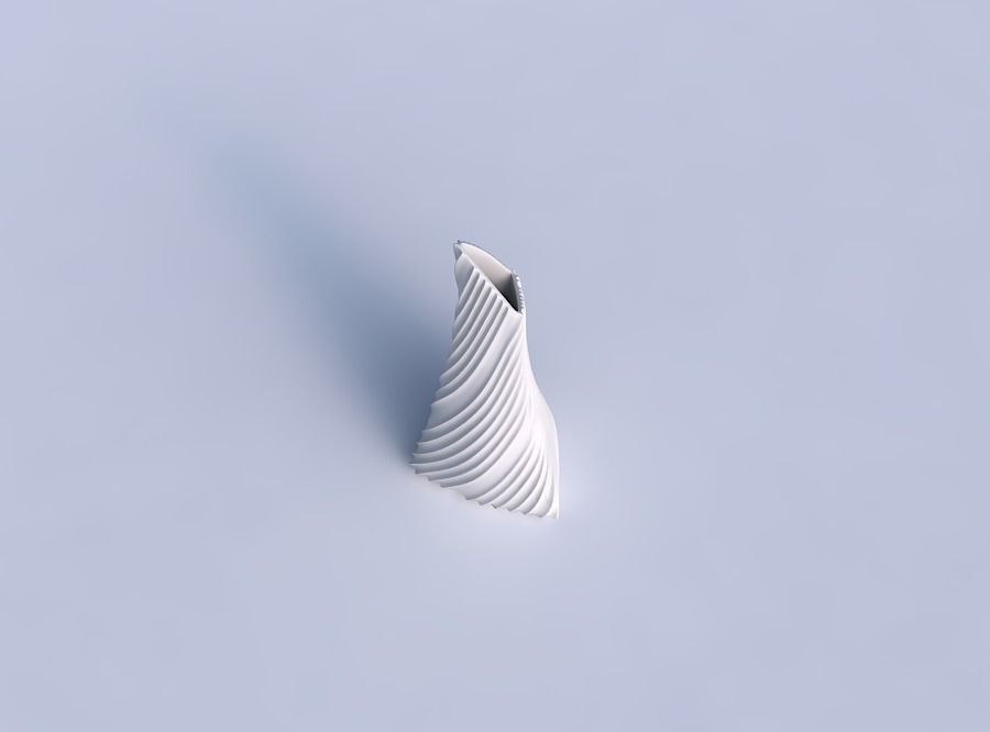 Vase grounded tipping triangle with flowing extruded lines 3D print model_1