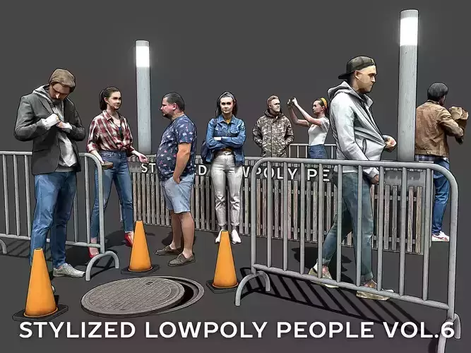 Stylized Lowpoly People Casual Pack Volume 6 Low-poly 3D model