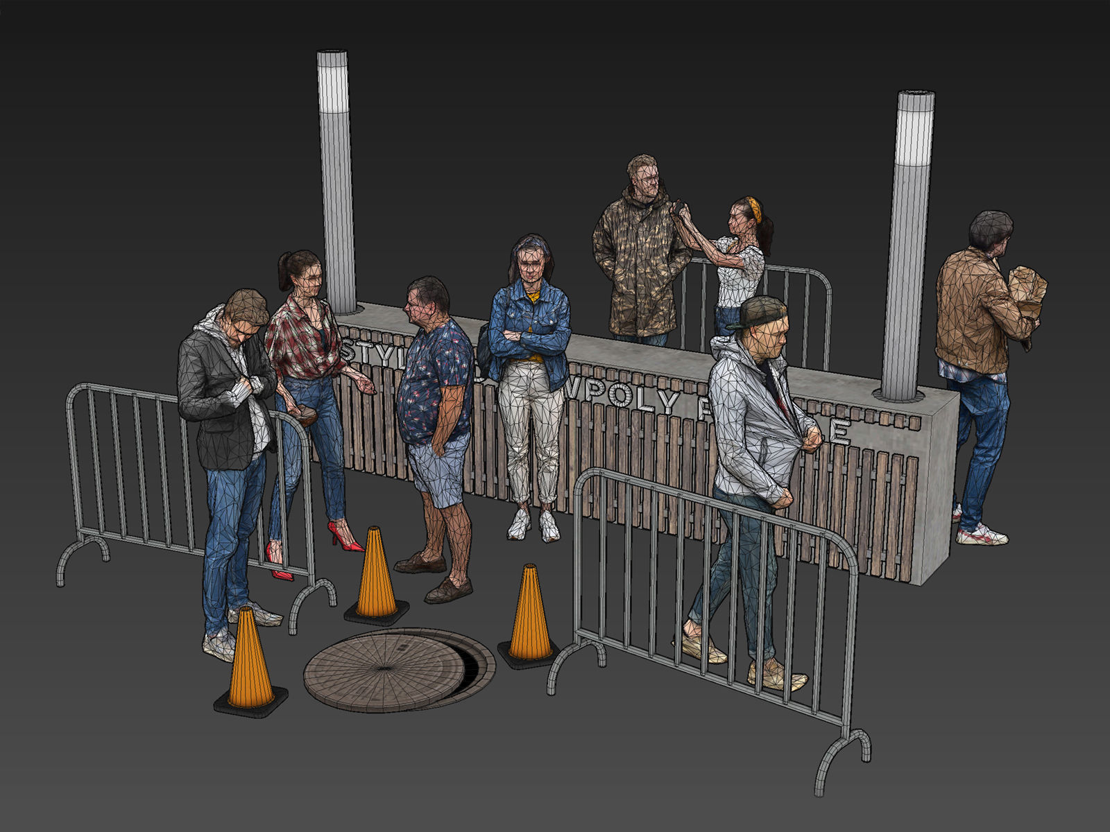 Stylized Lowpoly People Casual Pack Volume 6 Low-poly 3D model_7