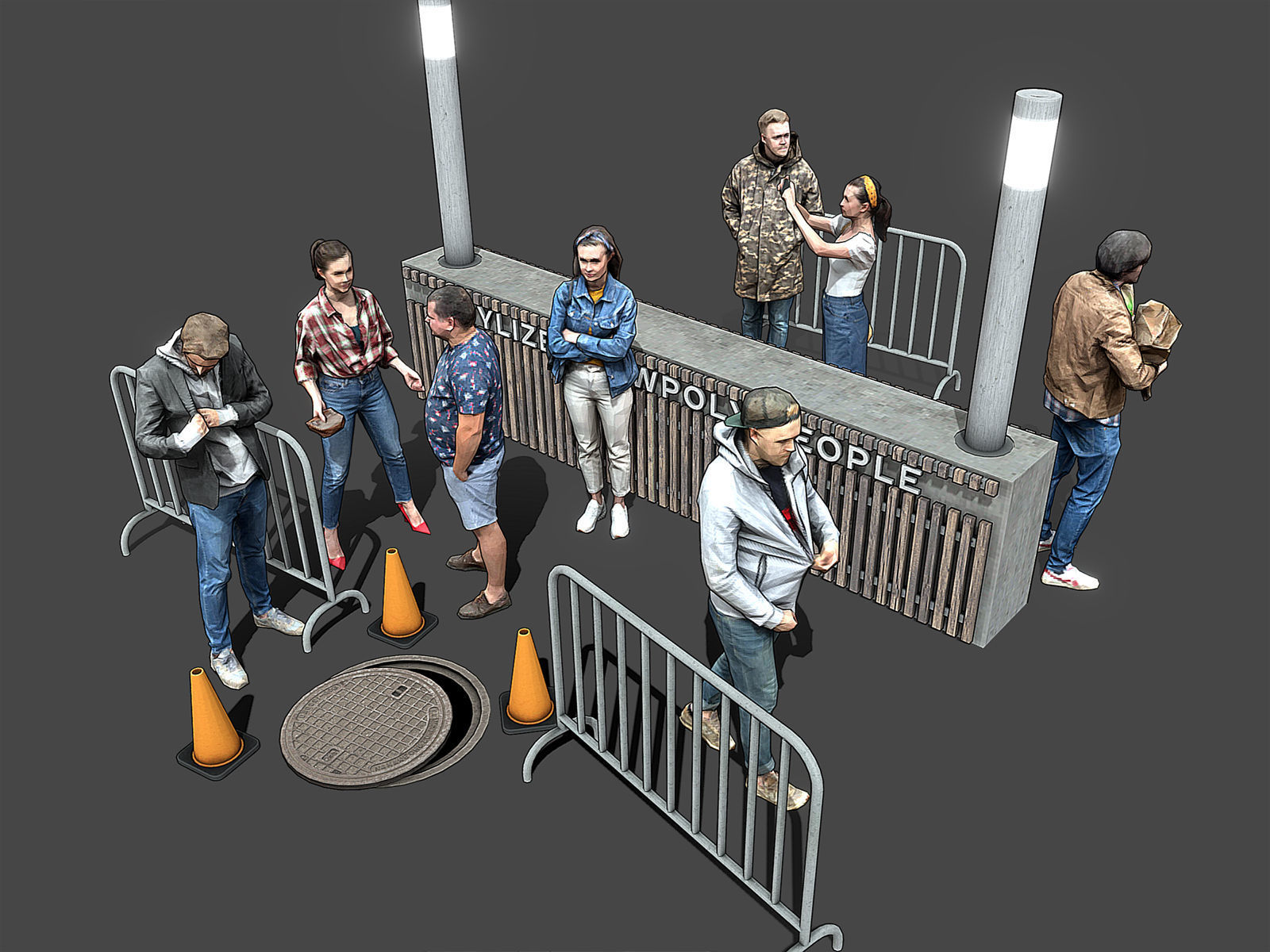 Stylized Lowpoly People Casual Pack Volume 6 Low-poly 3D model_2