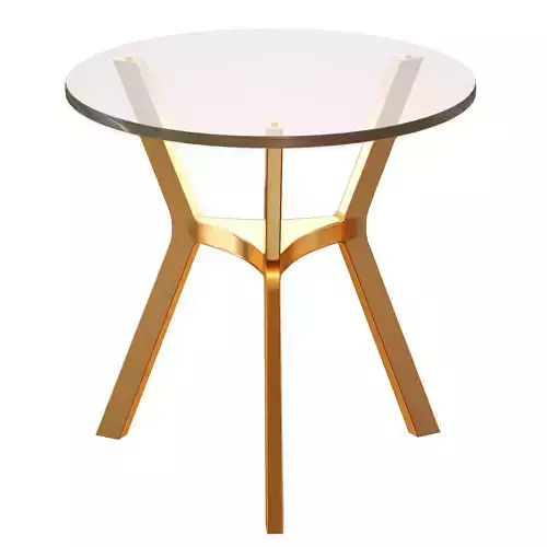 Elke Glass End Table with Brass Base Crate and Barrel
