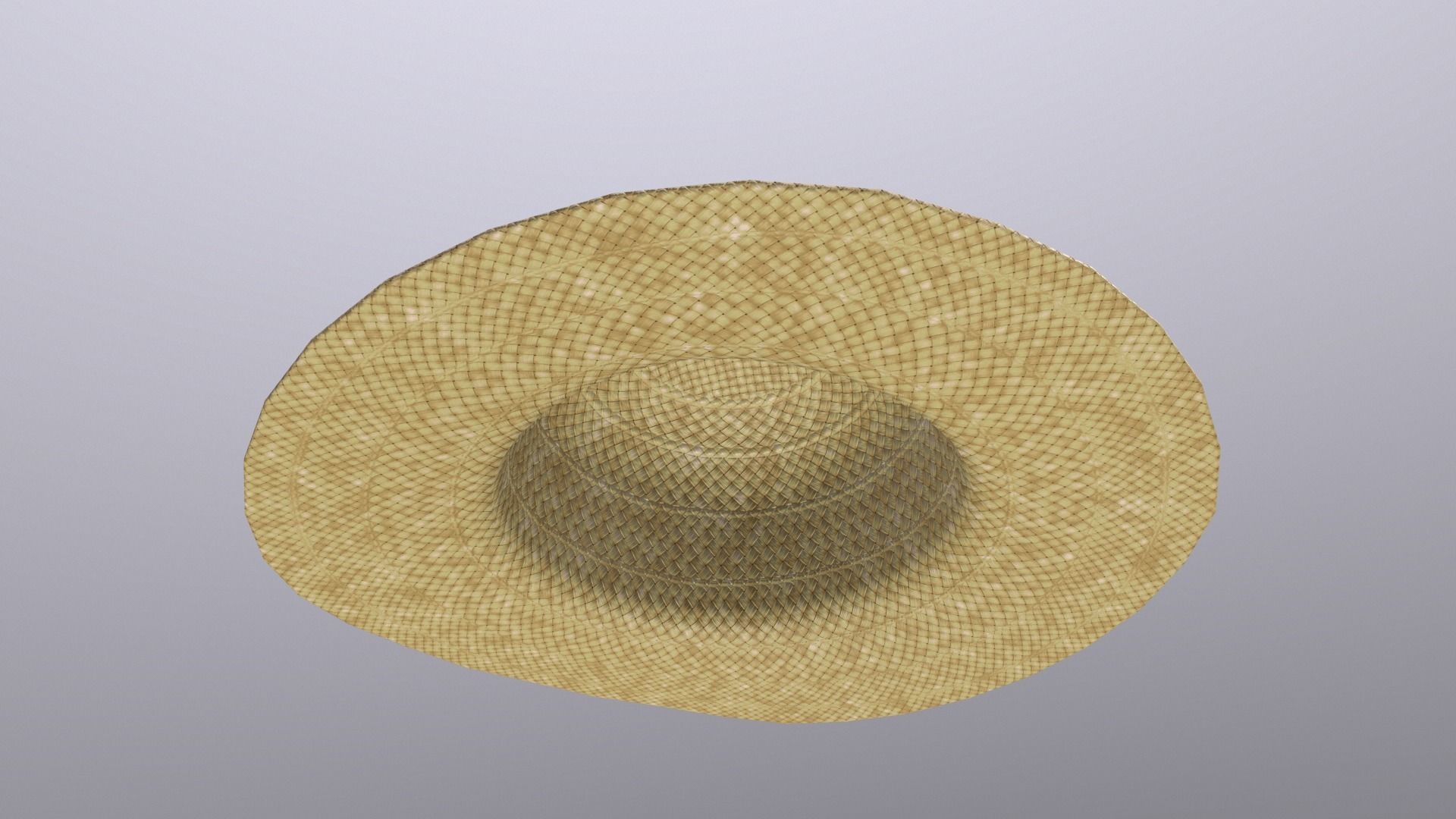 Straw Hat Low-poly 3D model_4