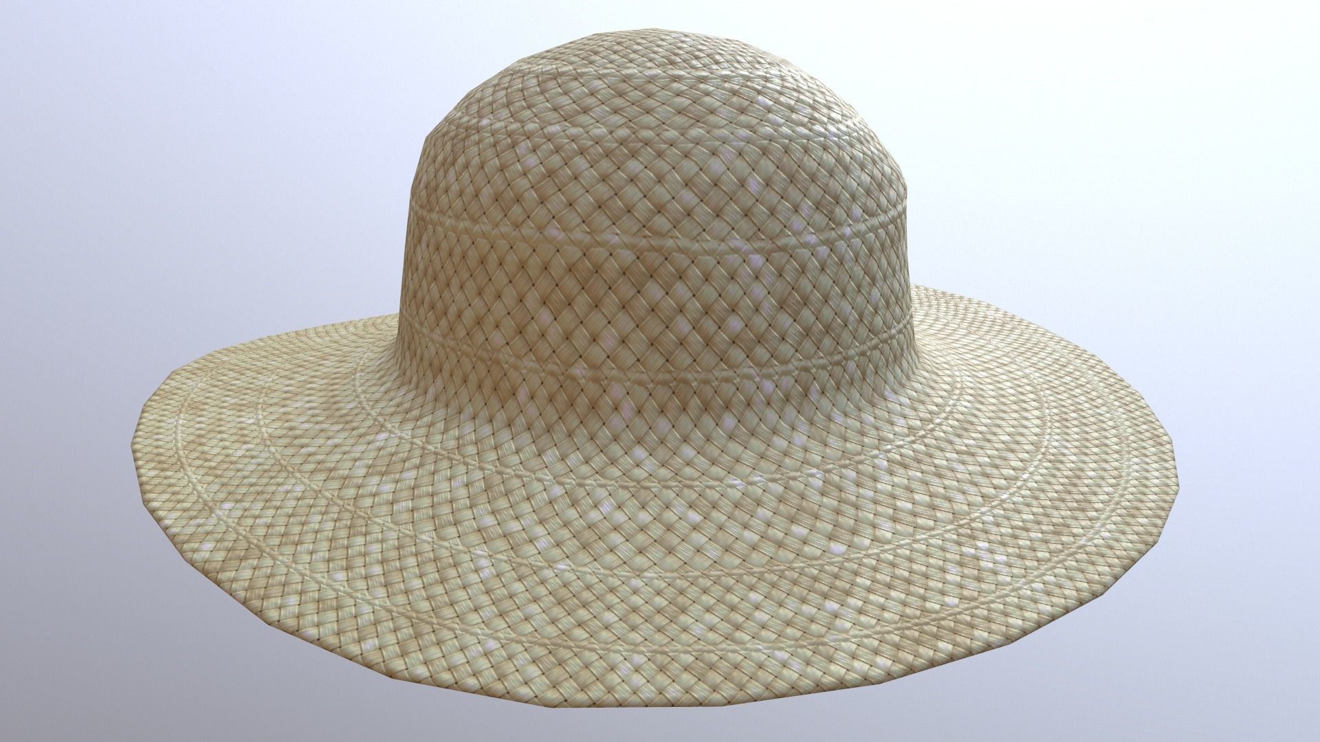 Straw Hat Low-poly 3D model_2
