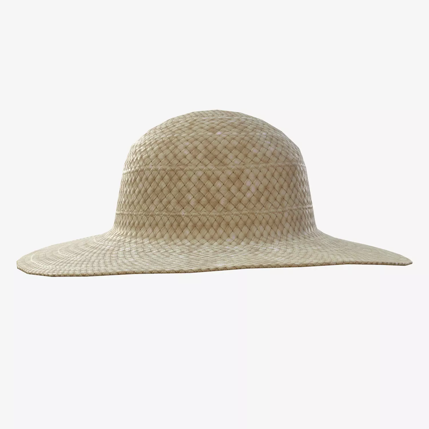 Straw Hat Low-poly 3D model_0