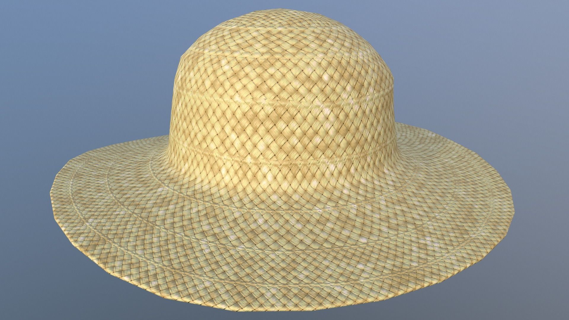 Straw Hat Low-poly 3D model_3