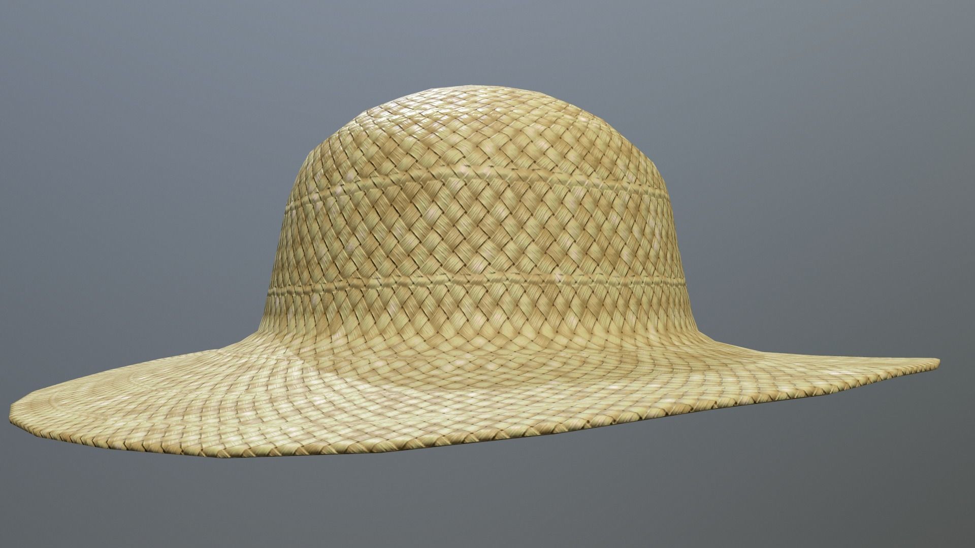 Straw Hat Low-poly 3D model_1