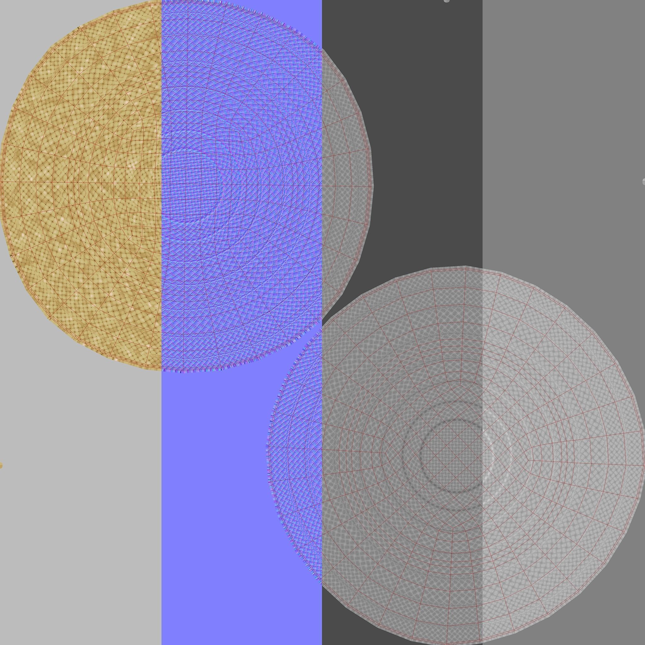 Straw Hat Low-poly 3D model_7