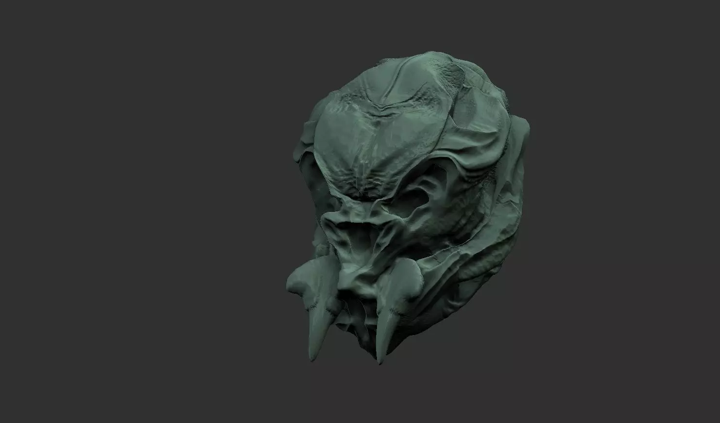 alien skull scifi planet 3D model
