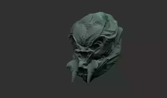 alien skull scifi planet  3D model