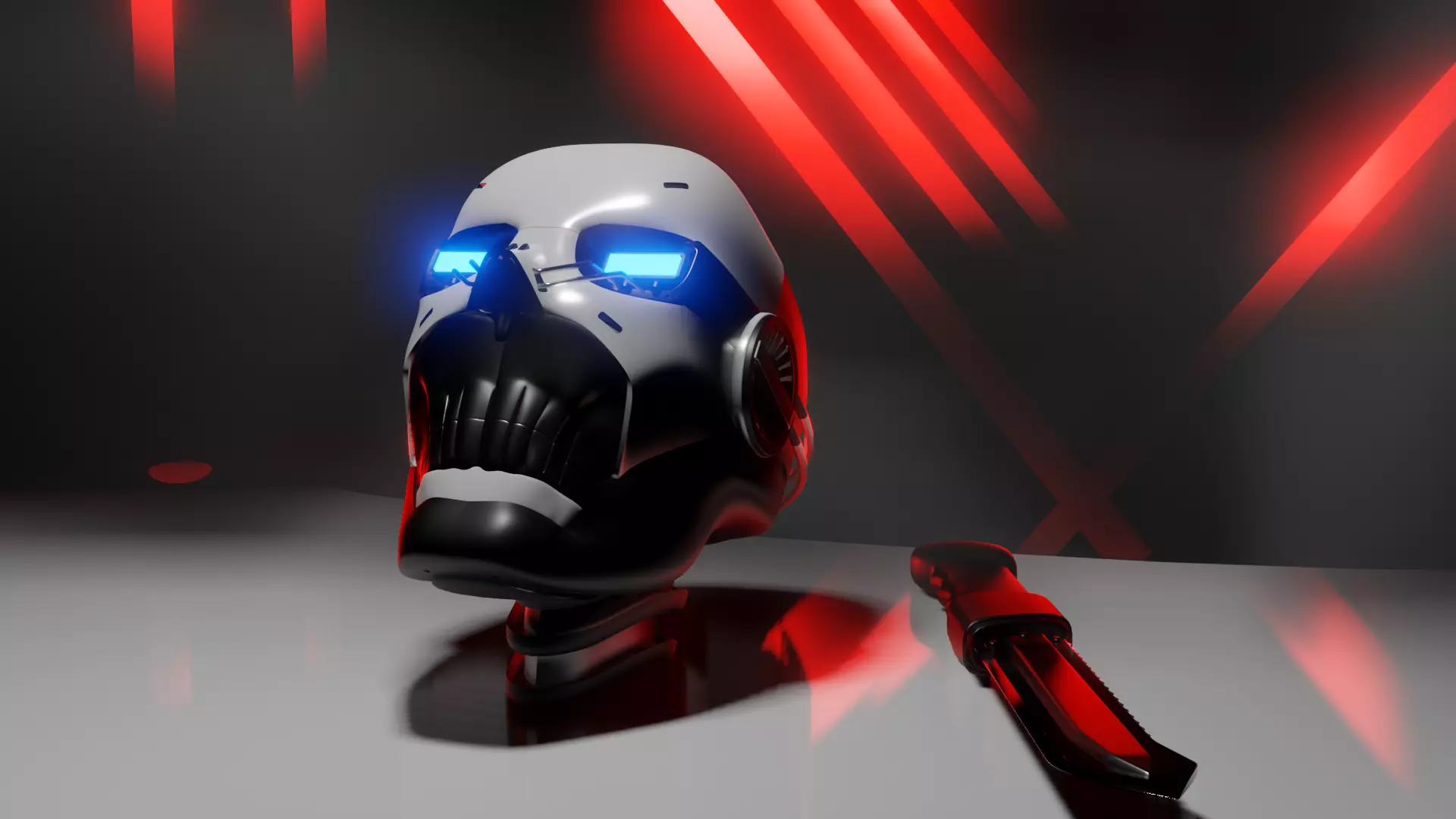 Random art of robotic head 3D model_0