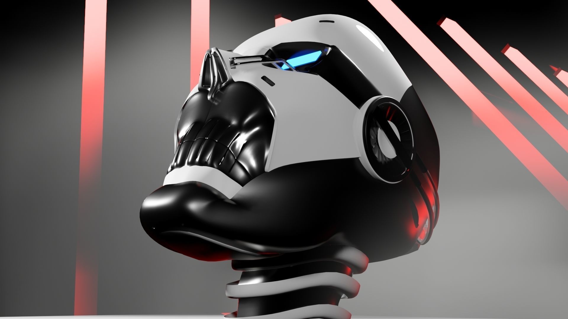 Random art of robotic head 3D model_3
