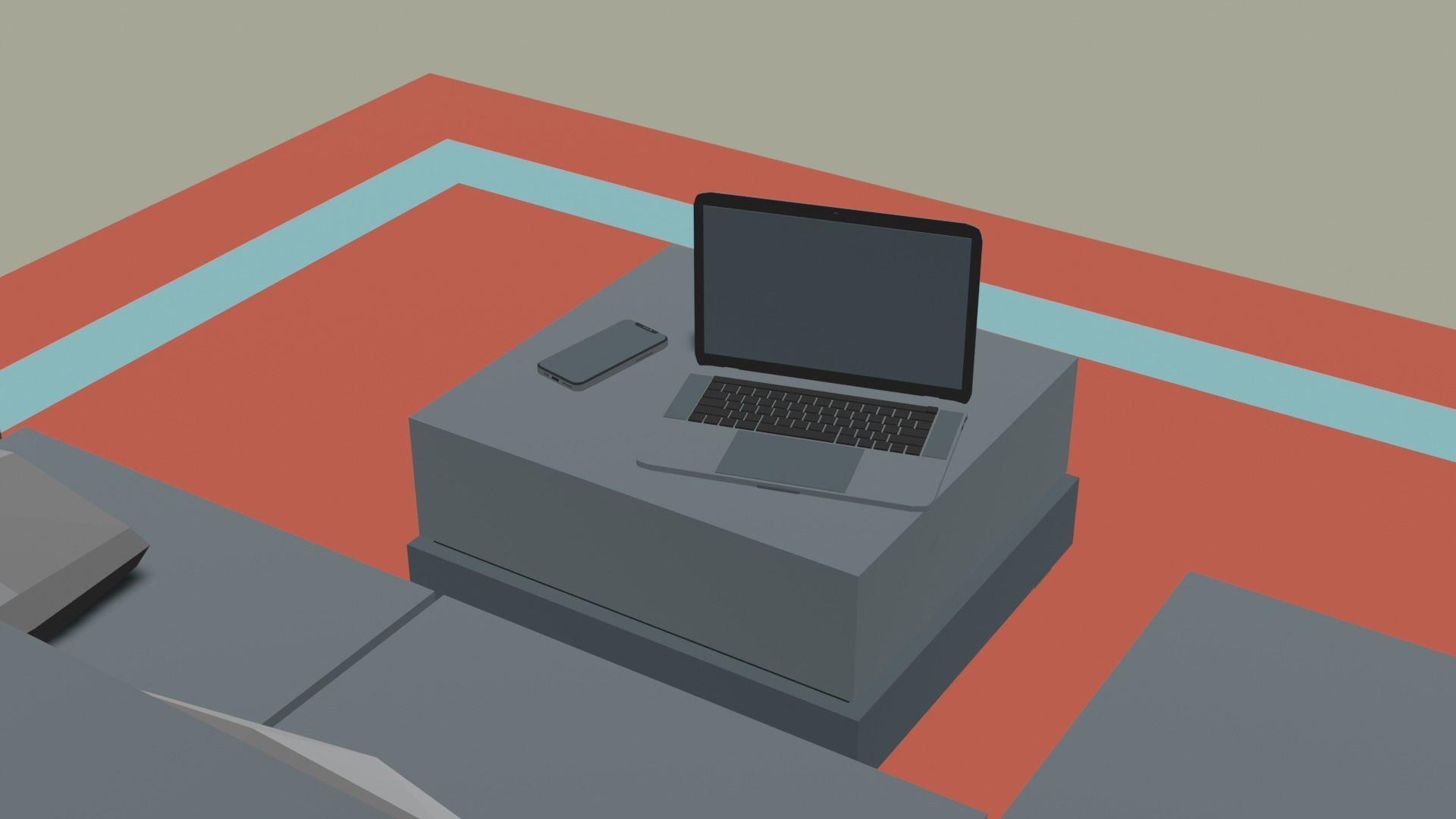 couch piece of art on wall Low-poly 3D model_6
