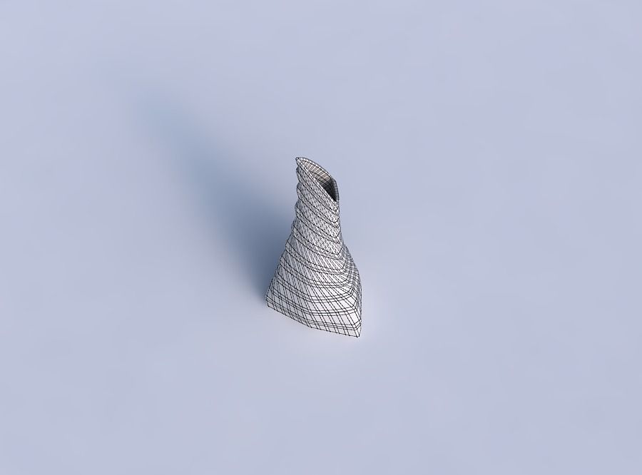 Vase grounded tipping triangle with horizontal dents and twis... 3D print model_6