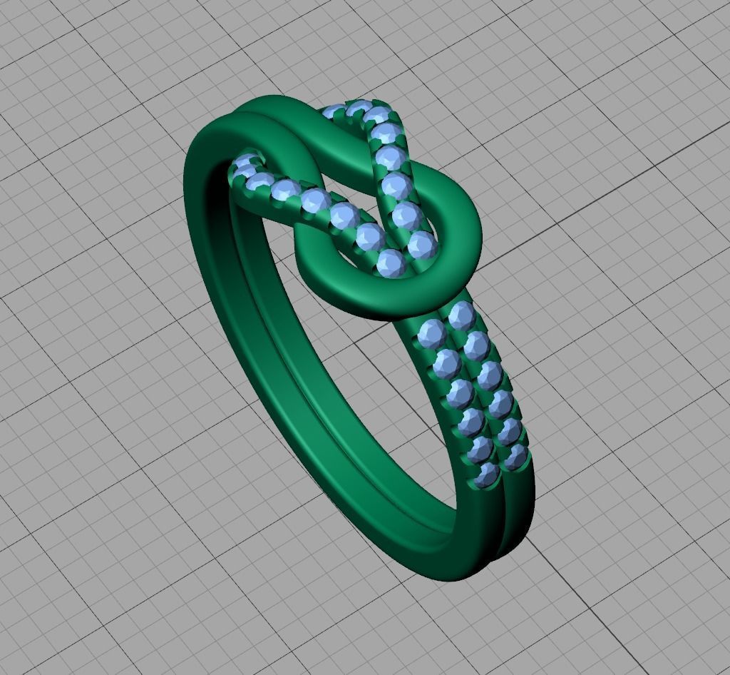 The Knot Loop ring Pave setting 3dmodel  3D print model_16