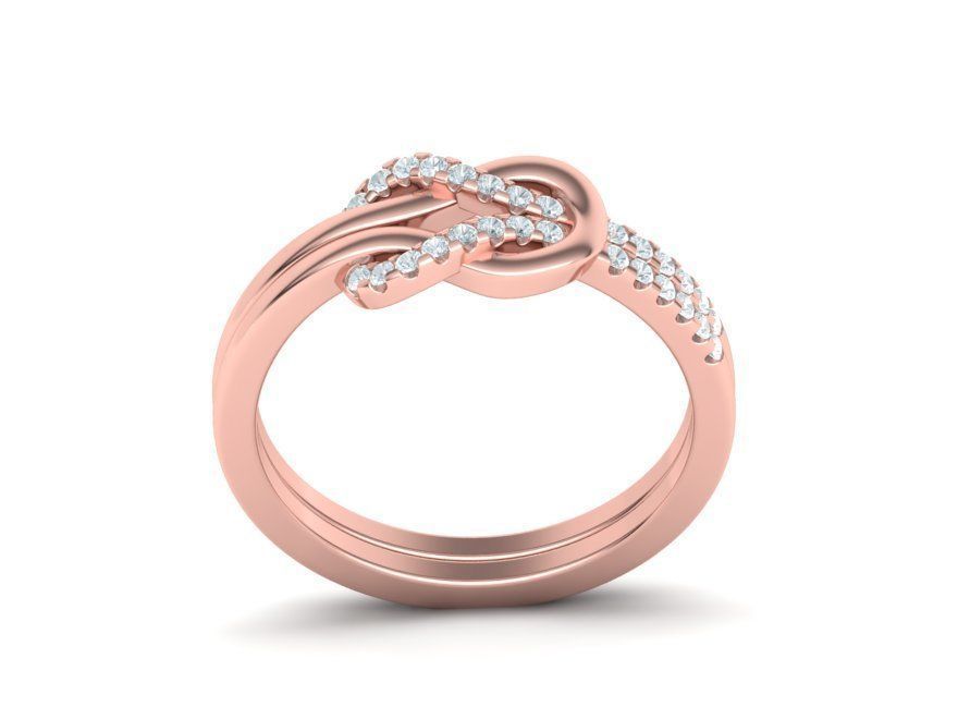 The Knot Loop ring Pave setting 3dmodel  3D print model_6