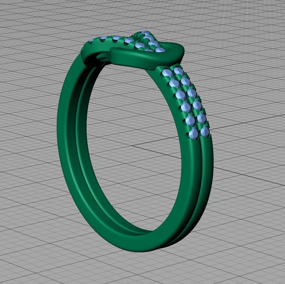 The Knot Loop ring Pave setting 3dmodel  3D print model_14