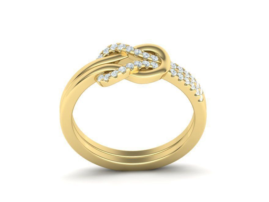 The Knot Loop ring Pave setting 3dmodel  3D print model_5