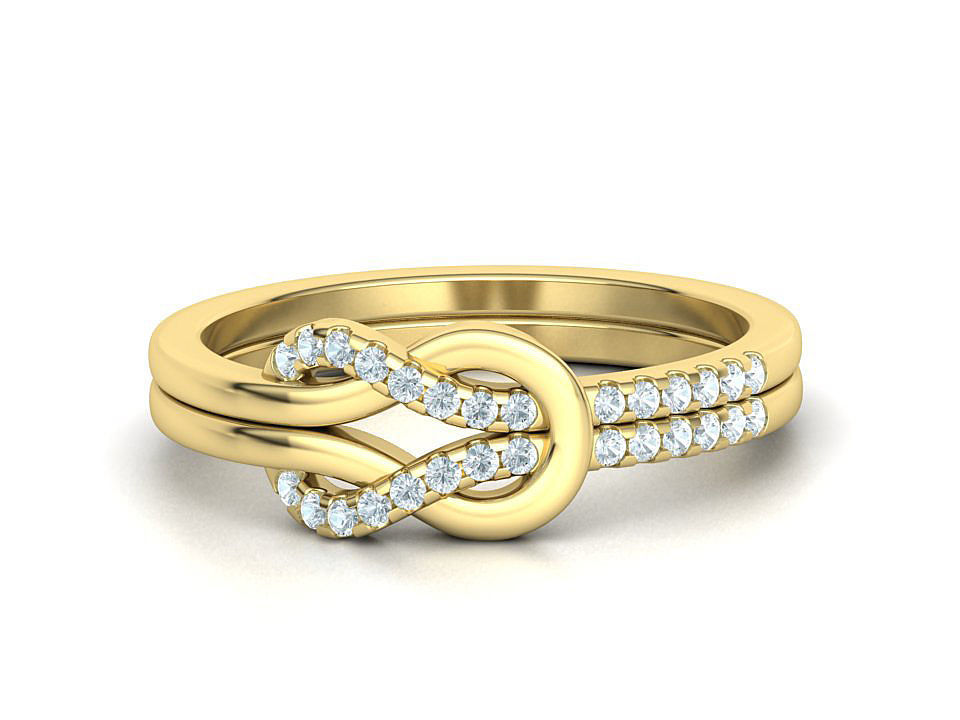 The Knot Loop ring Pave setting 3dmodel  3D print model_2