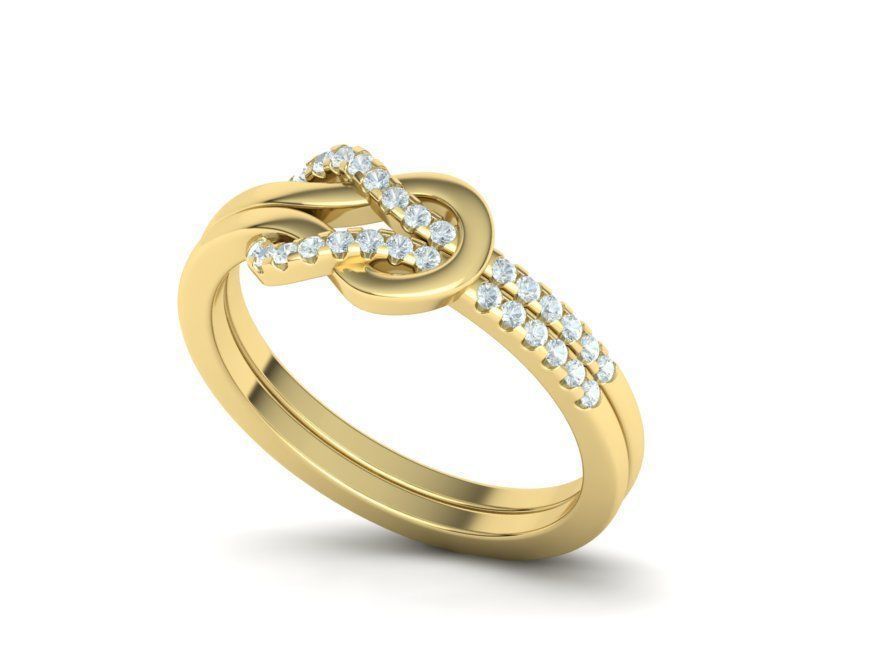 The Knot Loop ring Pave setting 3dmodel  3D print model_8
