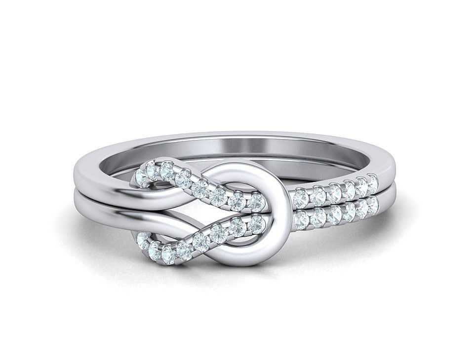 The Knot Loop ring Pave setting 3dmodel  3D print model_1