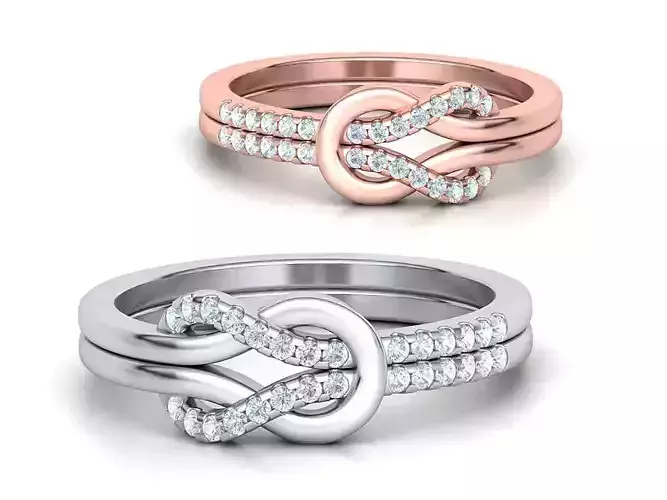 The Knot Loop ring Pave setting 3dmodel  3D print model