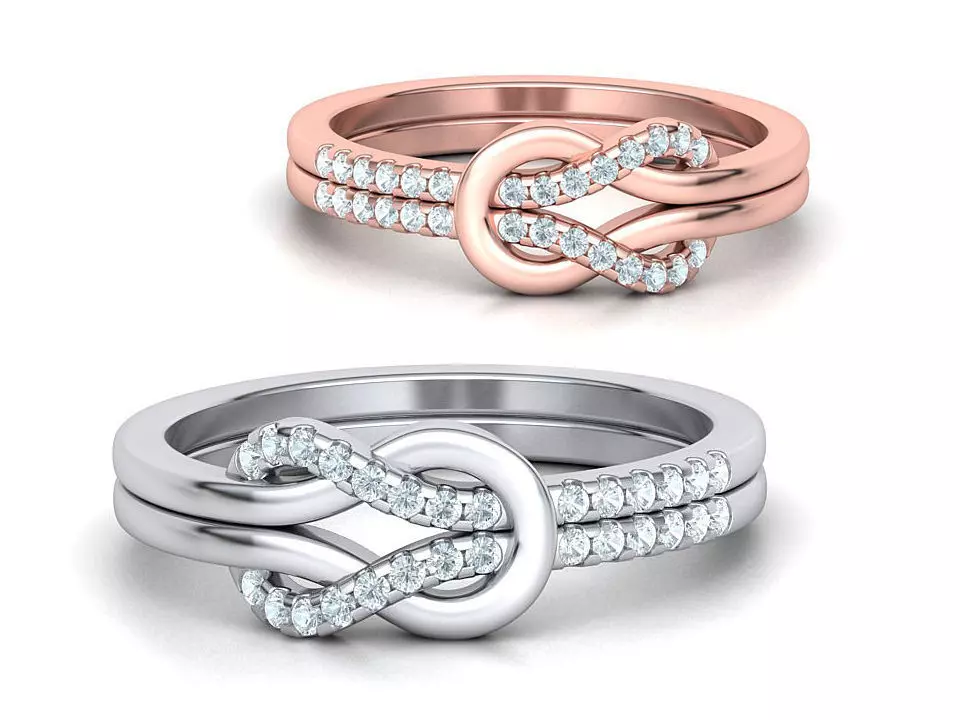 The Knot Loop ring Pave setting 3dmodel  3D print model_0