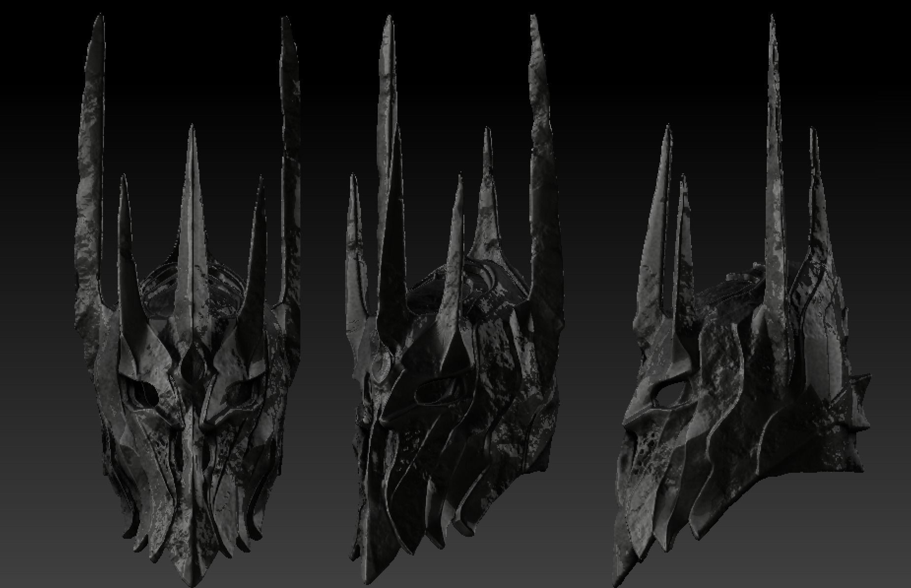 Saurons War Helm Scale Replica Model 3D print model_4