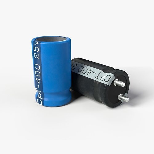 PVC covered Capacitor with 2K PBR textures Low-poly 3D model