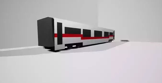 ICE Train Wagon Free low-poly 3D model
