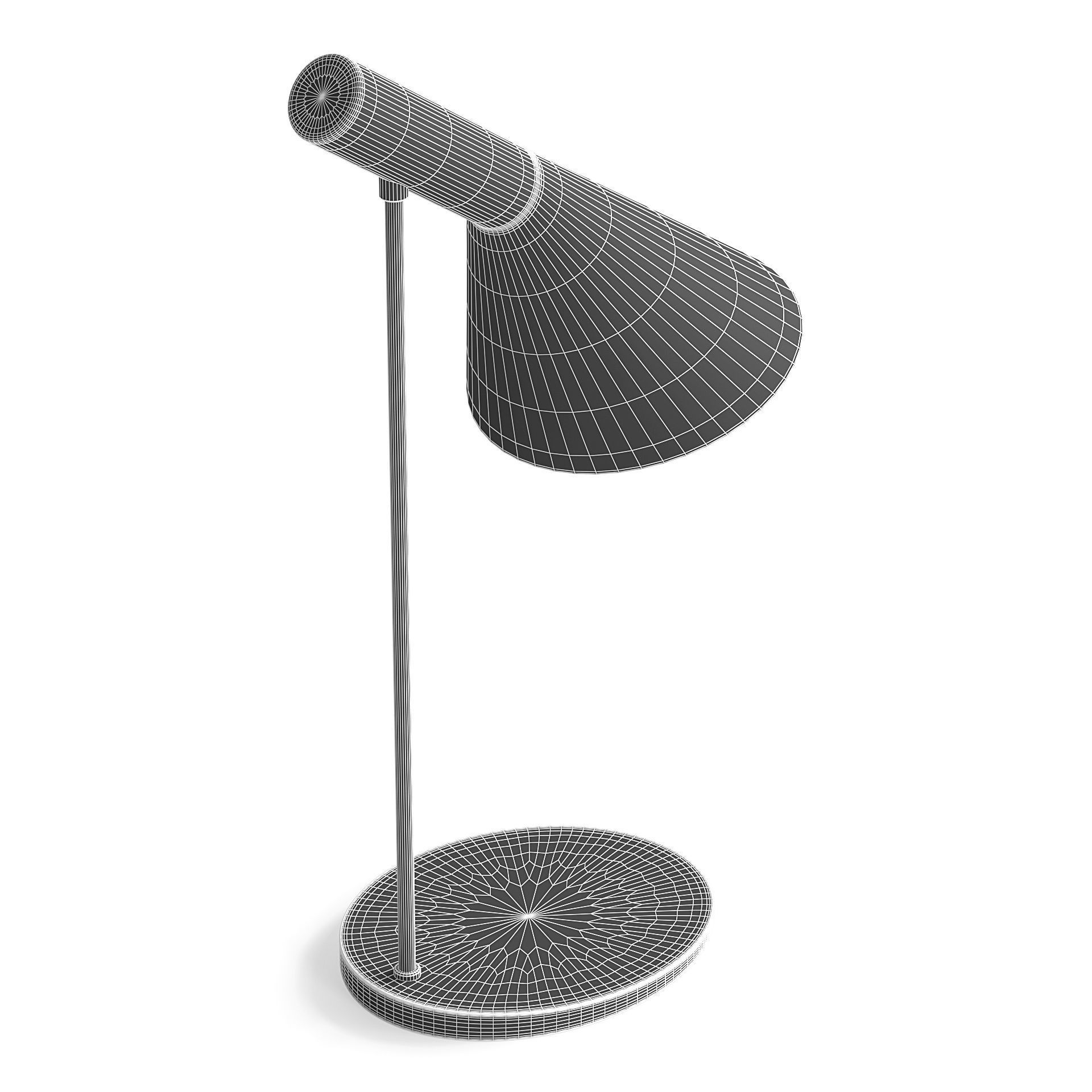 Black Desk Lamp 3D model_7