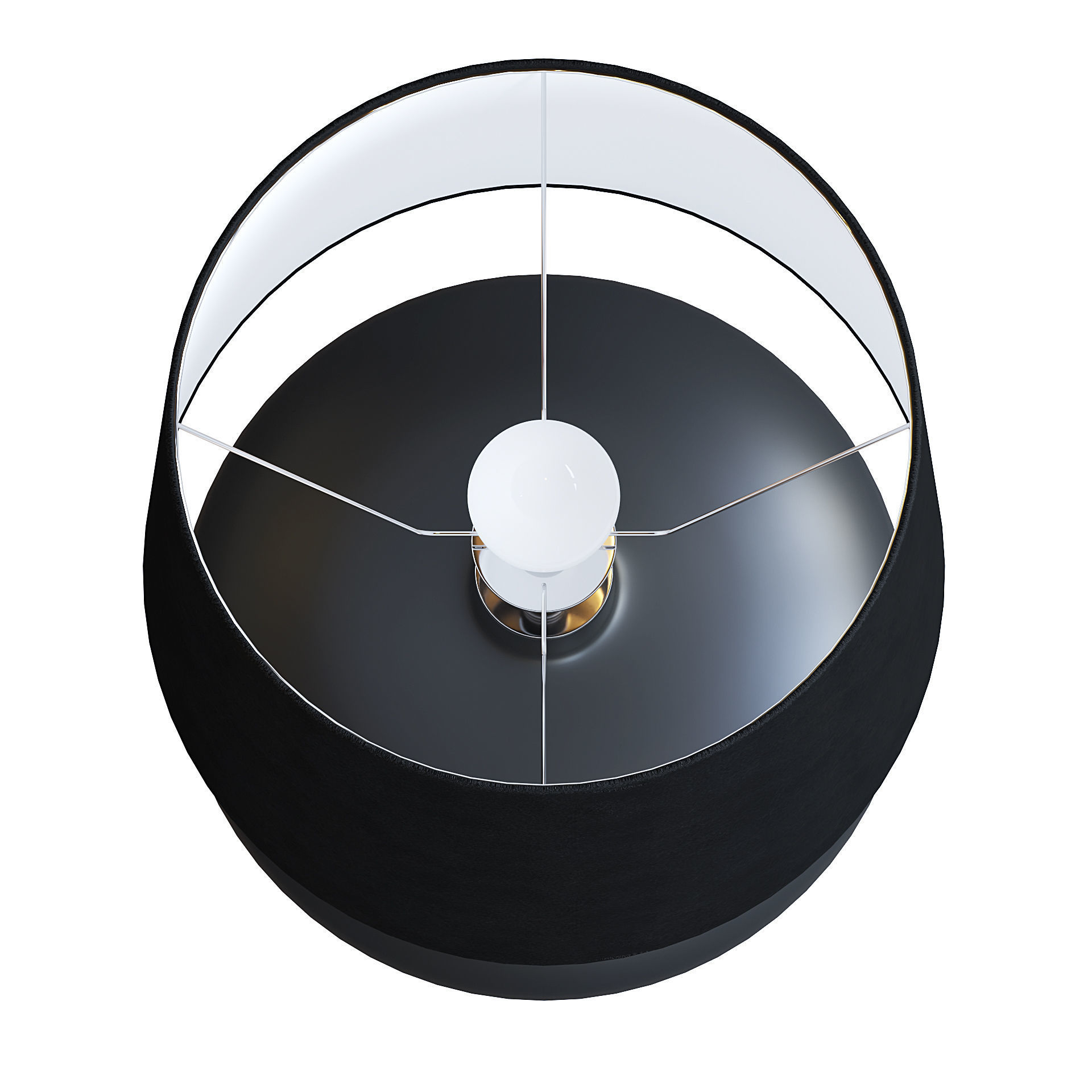 Black Table Lamp 3D model_3