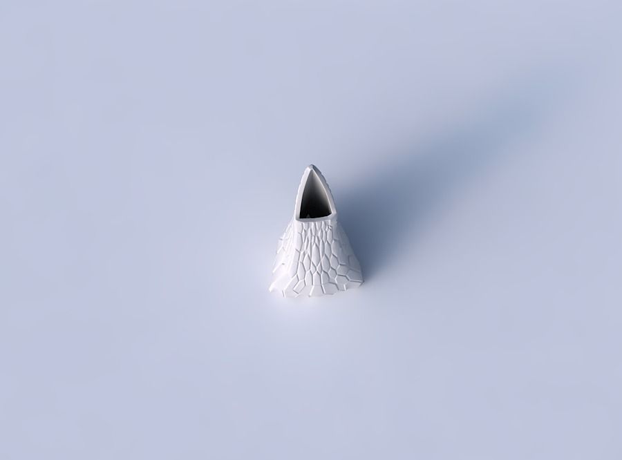 Vase grounded tipping triangle with organic cells 3D print model_2