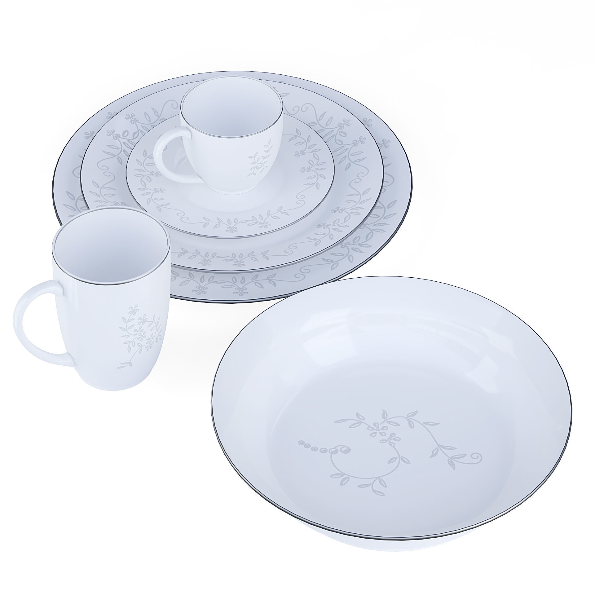 Tableware Set dinnerware 3D model_3