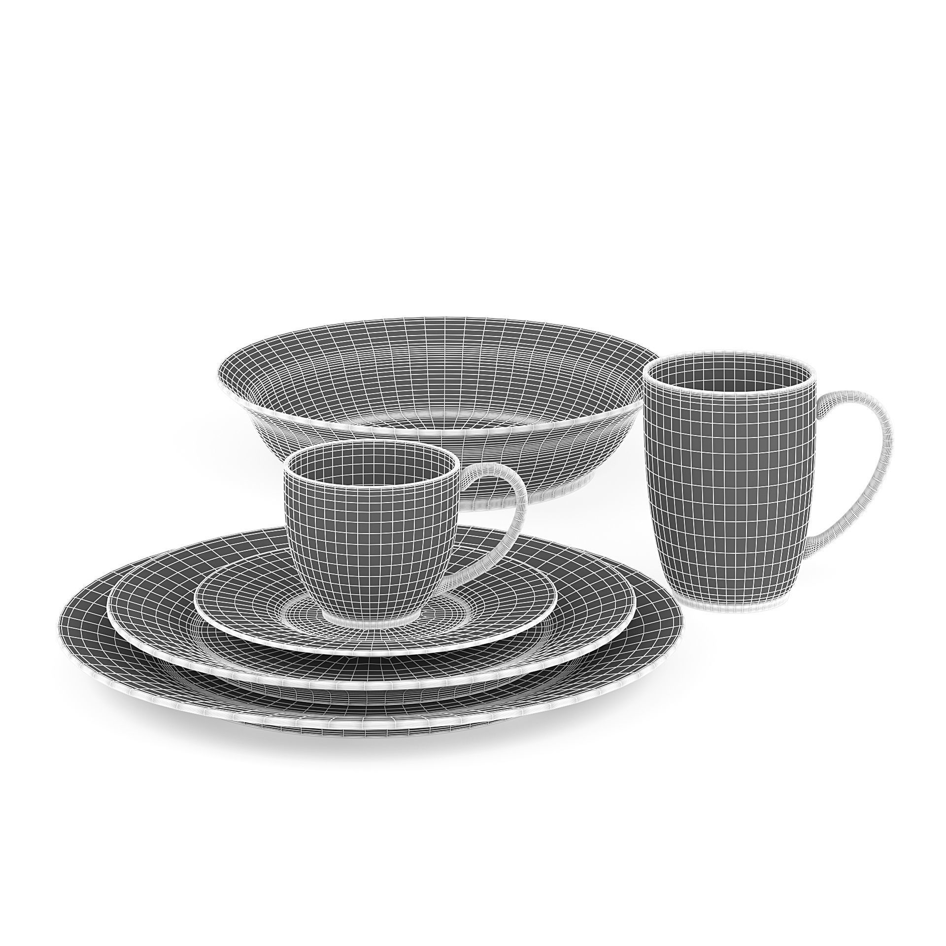 Tableware Set dinnerware 3D model_4