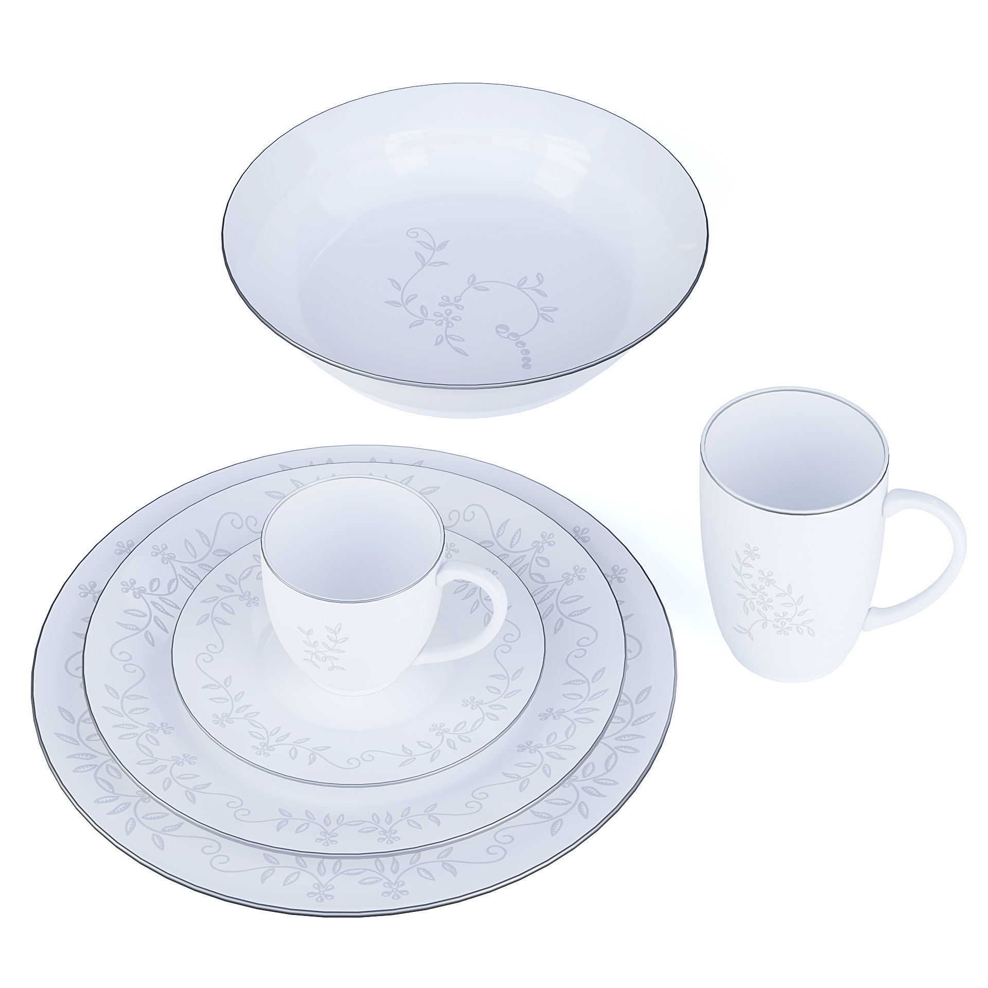 Tableware Set dinnerware 3D model_2