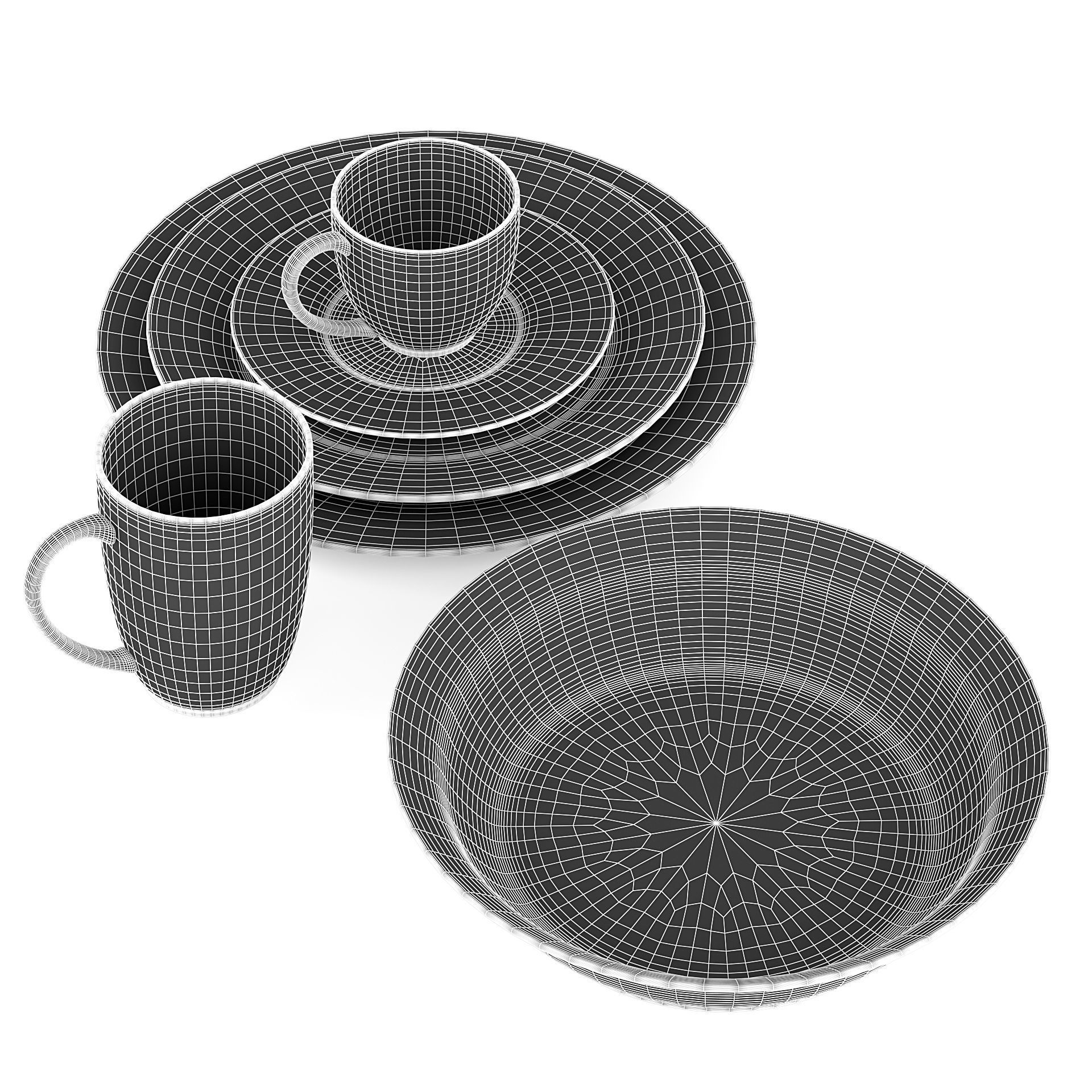 Tableware Set dinnerware 3D model_7