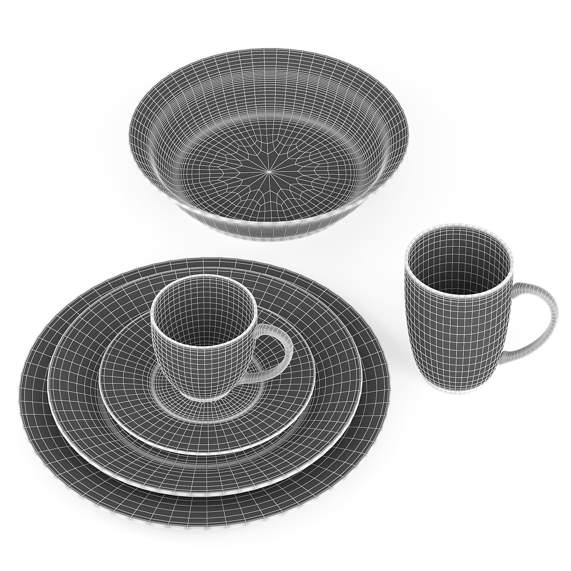 Tableware Set dinnerware 3D model_6