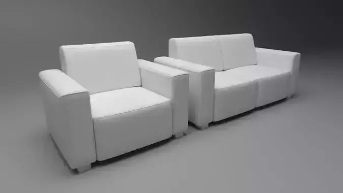 Sofa Low-poly 3D model colorful with numbers