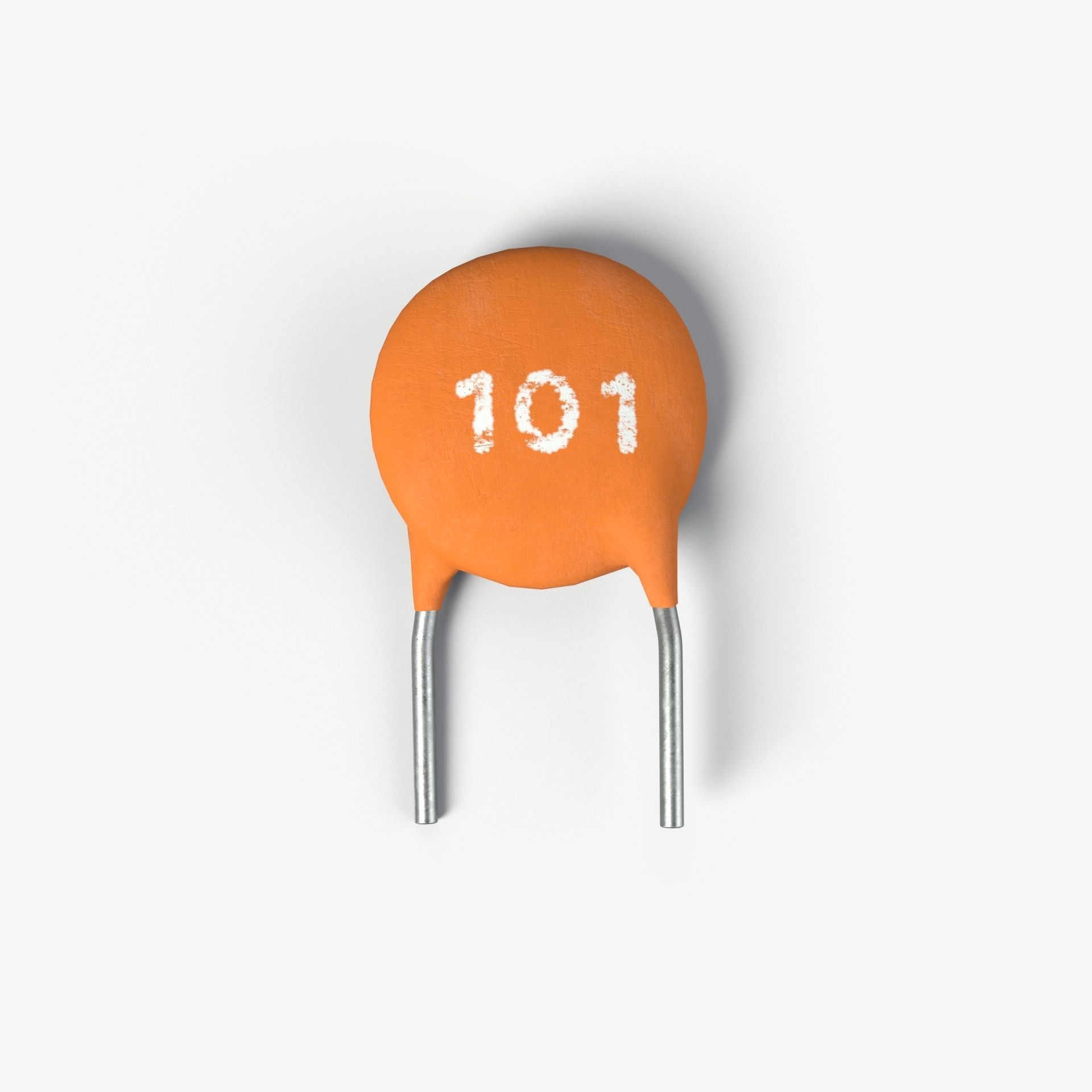 Ceramic Disc Capacitor with 2K PBR textures 3D model_5