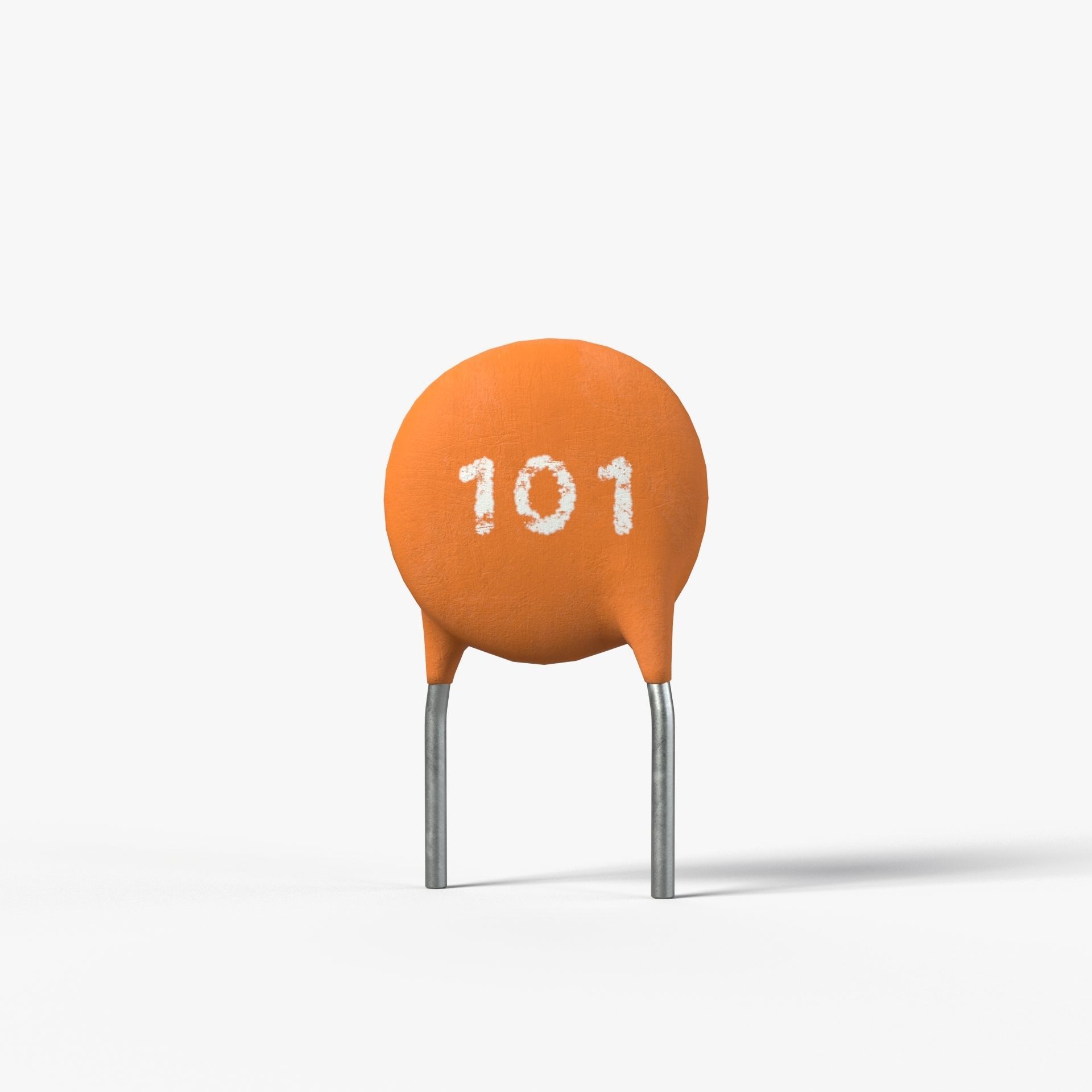 Ceramic Disc Capacitor with 2K PBR textures 3D model_2