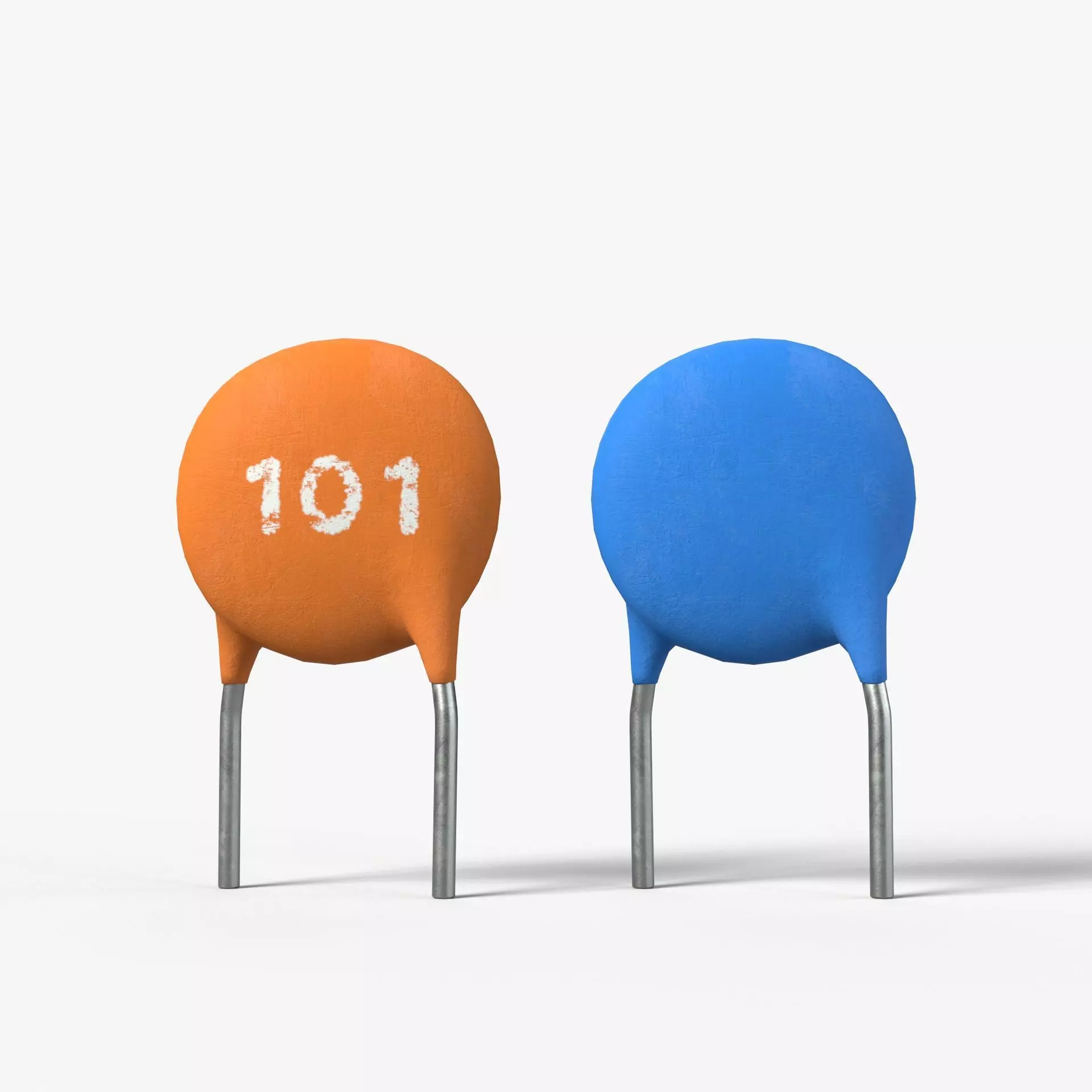 Ceramic Disc Capacitor with 2K PBR textures 3D model_0