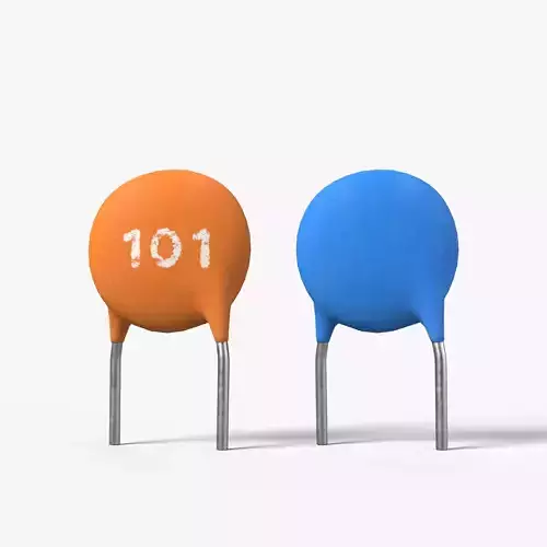 Ceramic Disc Capacitor with 2K PBR textures 3D model