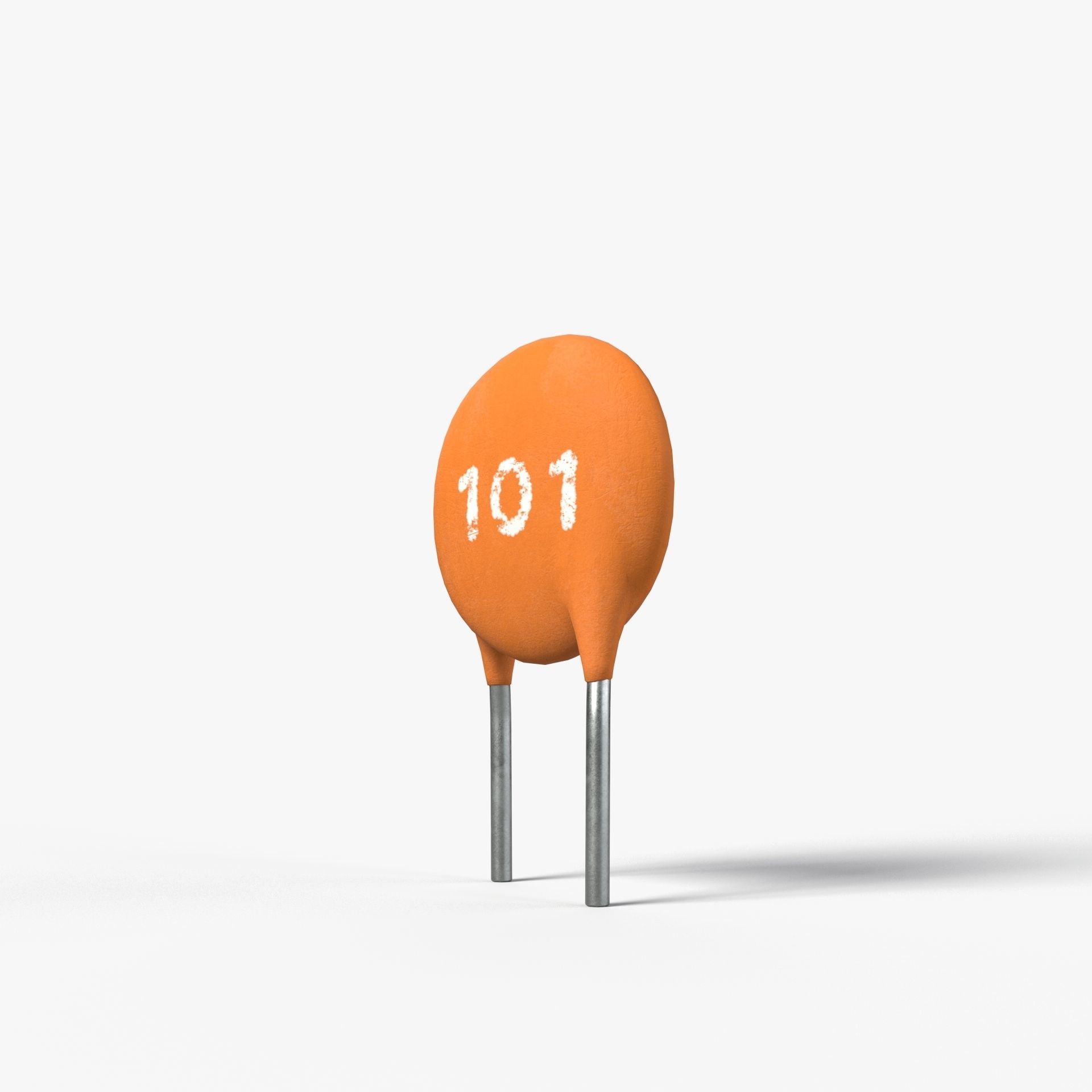 Ceramic Disc Capacitor with 2K PBR textures 3D model_3