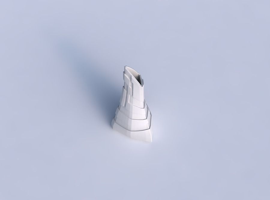 Vase grounded tipping triangle with sharp ribbons 3D print model_1