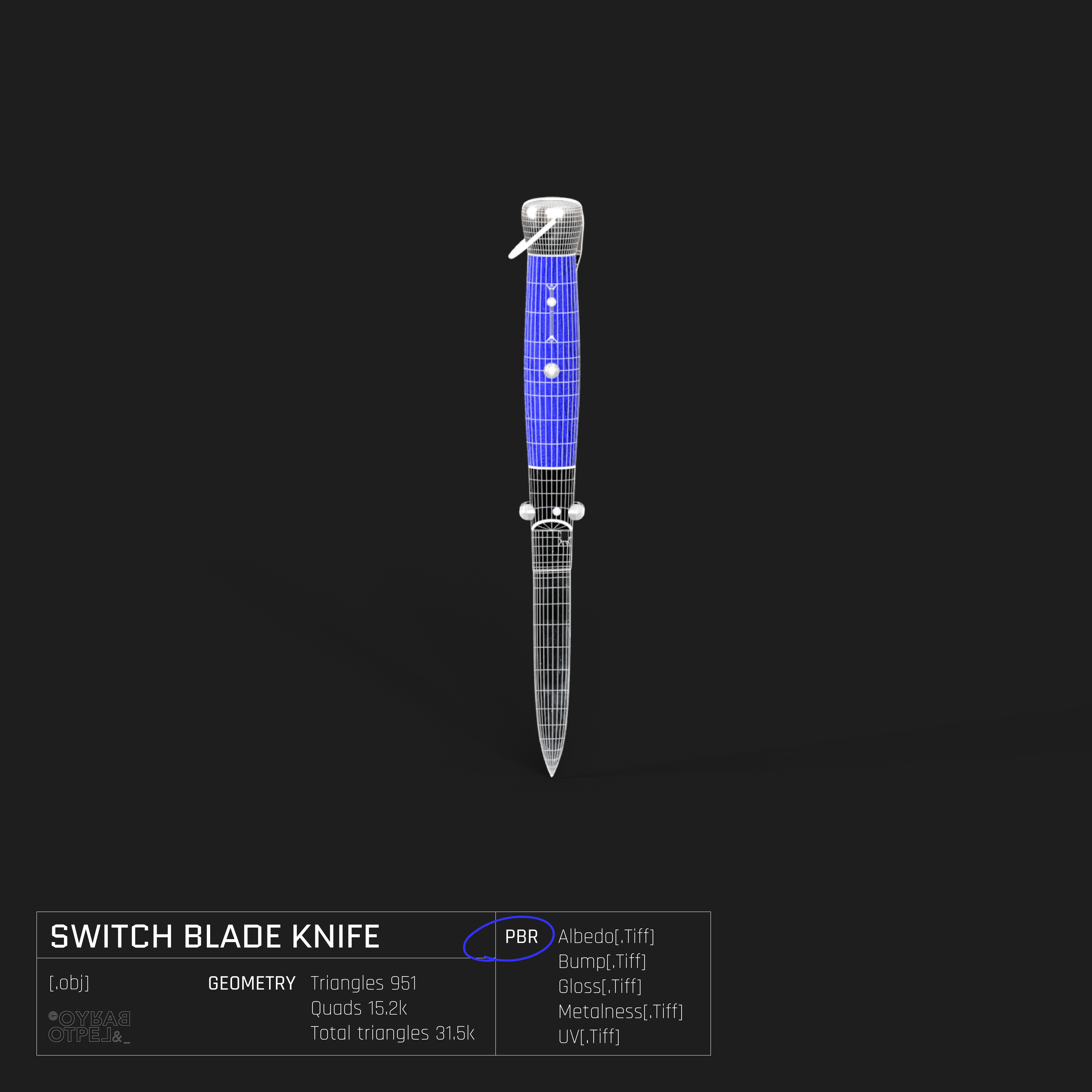 SWITCHBLADE KNIFE 3D model_1