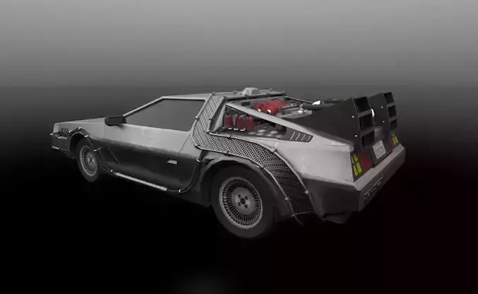 delorean back to future Low-poly 3D model delorean back to future Low-poly 3D model